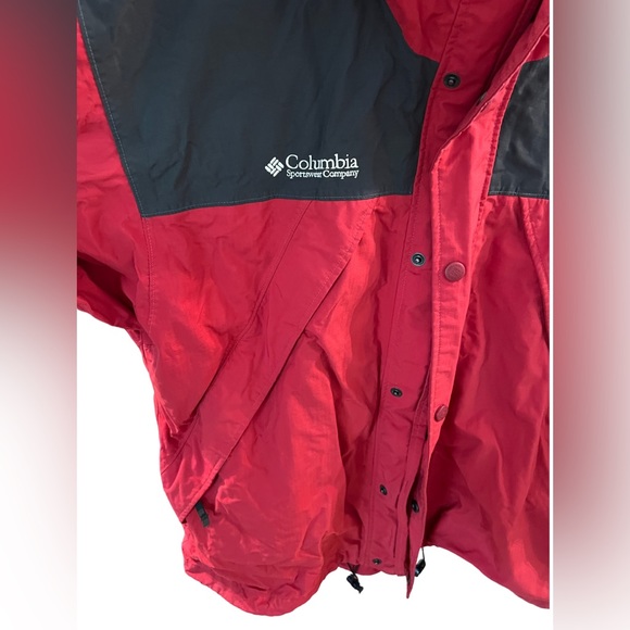 Columbia Vintage 90’s Red Oversized Omni Tech Nylon Jacket Men’s Size La… - Picture 4 of 7